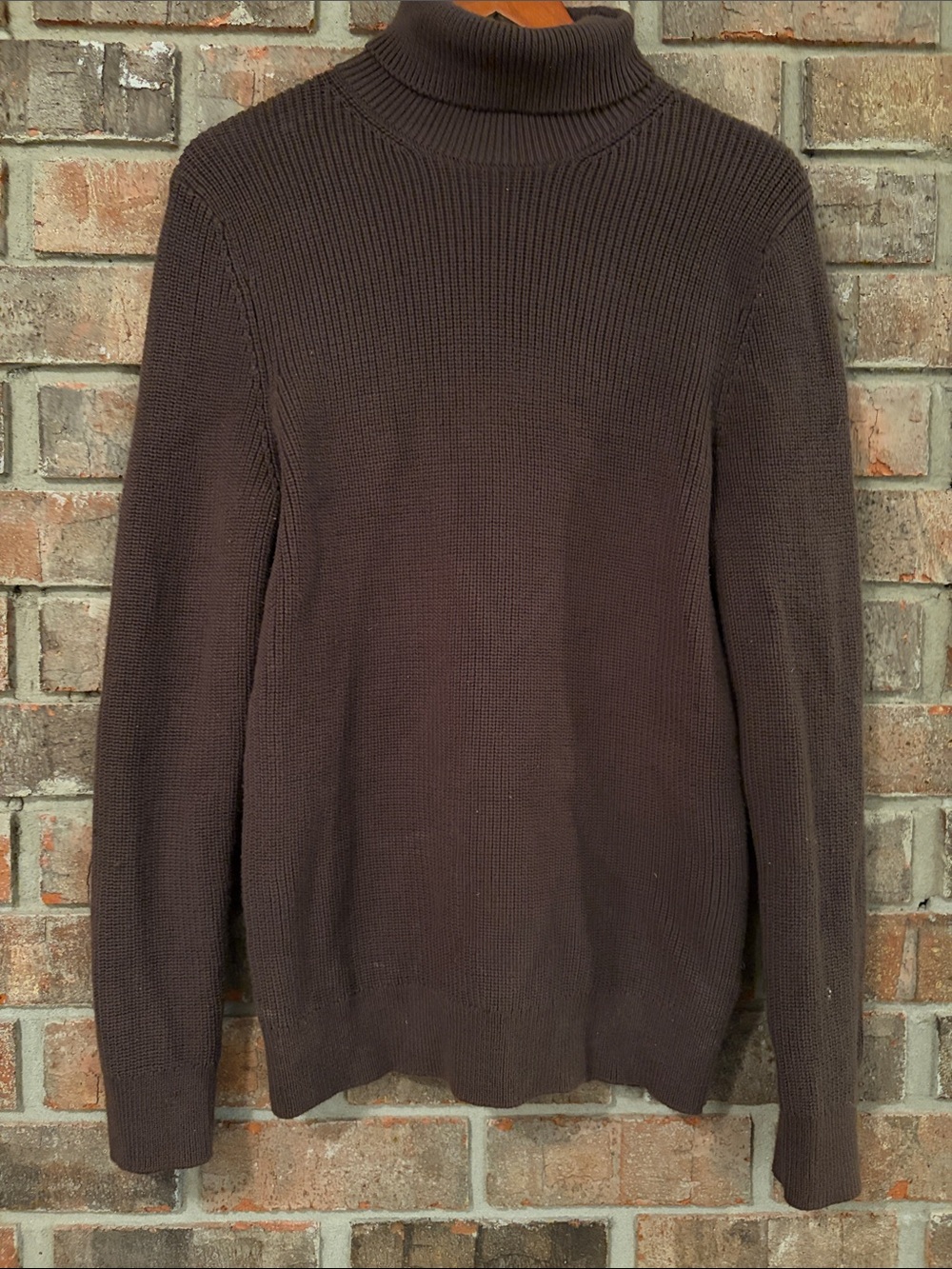 H&M Dark Brown Turtleneck Sweater - Ribbed Knit